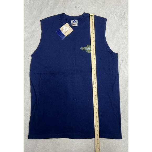 Deadstock Vintage 90s Adidas Navy Blue Sleeveless T-Shirt Men's Size Small NWT - Picture 6 of 7